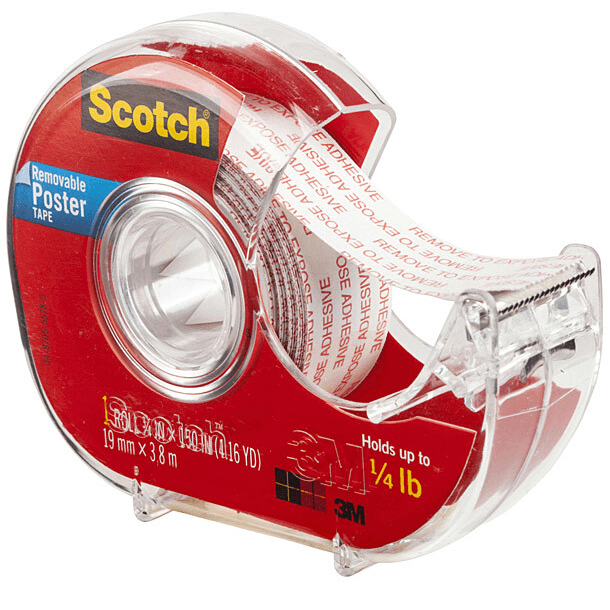 Scotch 109 Removable Double Sided Mounting Poster Tape Dispenser 19mmx3.8m Pack 6 70005087062 (6 Pack) - SuperOffice