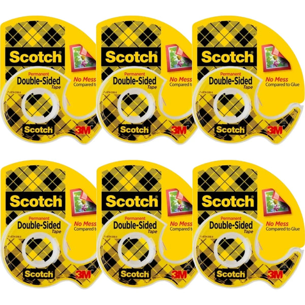 Scotch 237 Double Sided Tape On Dispenser 19mmx7.6m 6 Pack 7010371414 (6 Pack) - SuperOffice