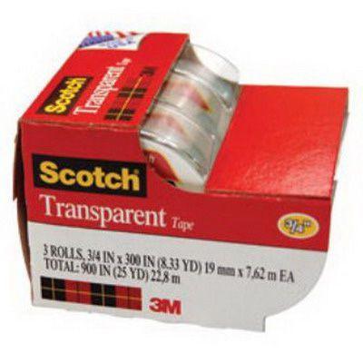 Scotch 3157S Transparent Tape On Dispenser 19Mm X 7.6M Pack 3 70071206968 - SuperOffice