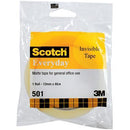 Scotch 501 Everyday Invisible Tape 12Mm X 66M Wrapped AB010565948 - SuperOffice