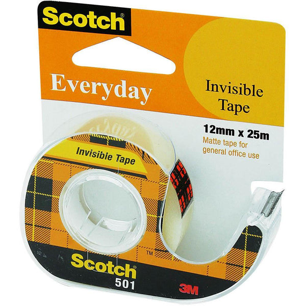 Scotch 501 Everyday Invisible Tape On Dispenser 12Mm X 25M AB010565906 - SuperOffice