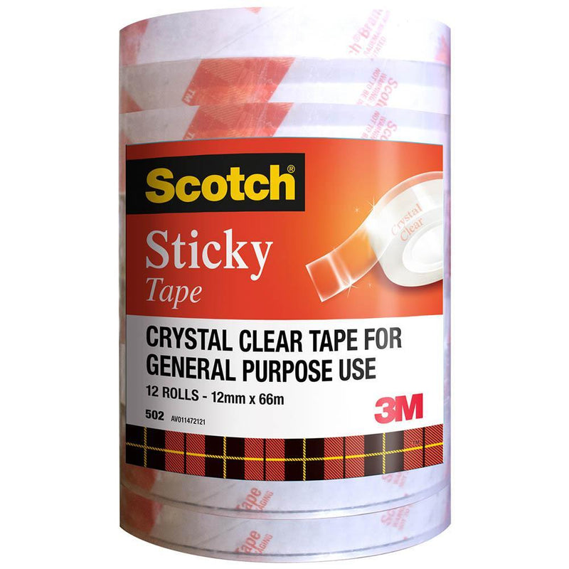 Scotch 502 Sticky Tape 12Mm X 66M Pack 12 TM00044 - SuperOffice