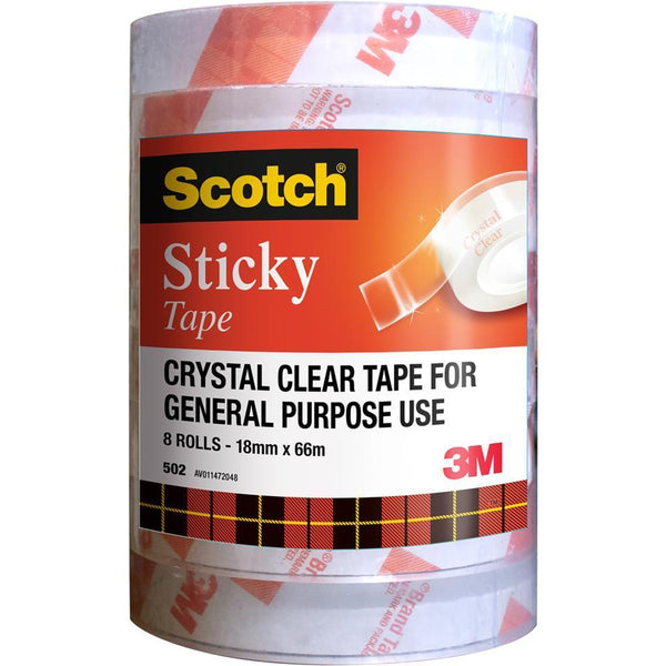 Scotch 502 Sticky Tape 18Mm X 66M Pack 8 AB010623960 - SuperOffice