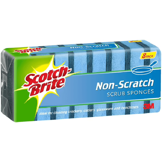 Scotch-Brite Non-Scratch Scrub Sponge Scourer Pack 8 XN002034603 - SuperOffice