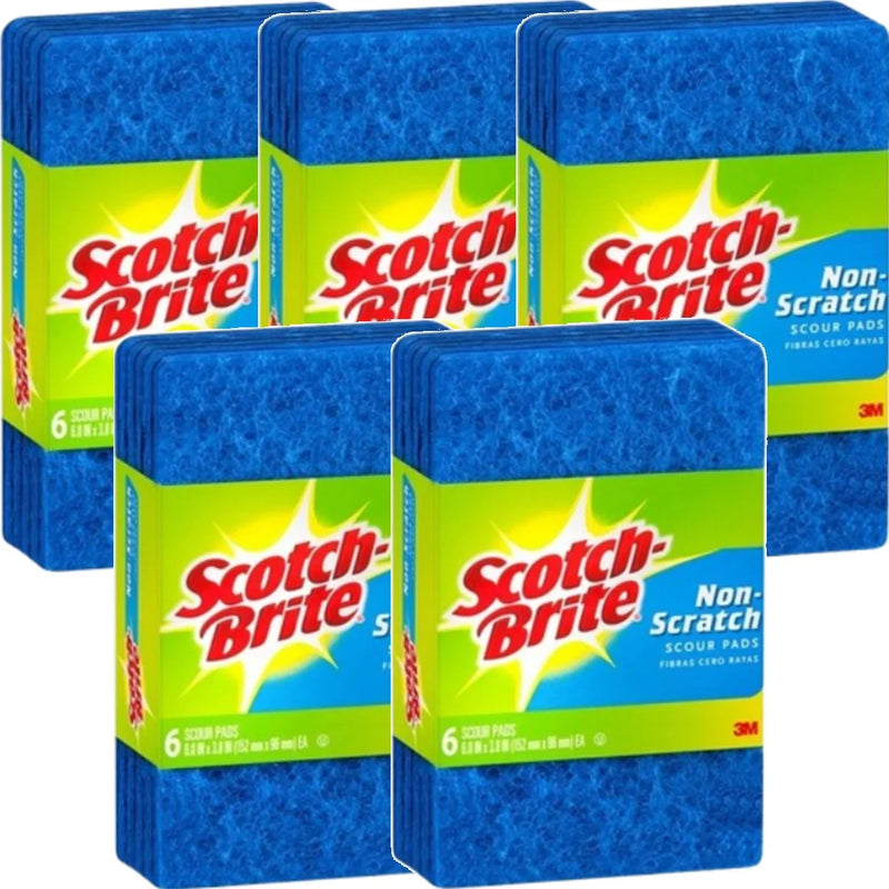 Scotch-Brite Scourer Pads Non-Scratch Cleaning Scrubbing Blue Pack 30 BULK 7100208713 (30 Pack) - SuperOffice