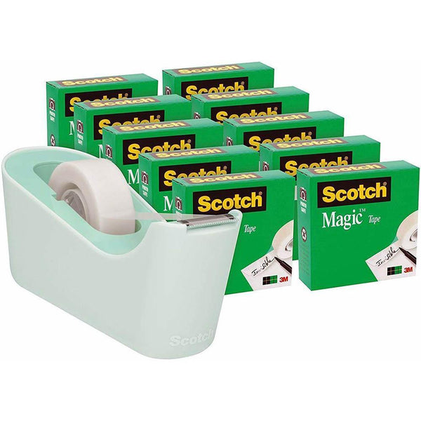 Scotch C18 Desktop Tape Dispenser Mint Plus 10 Rolls Of 810 Magic Tape 70006846961 - SuperOffice