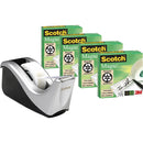 Scotch Desktop Sticky Tape Dispenser Silvertech + 4 Rolls Magic Tape Refill 70005258309 - SuperOffice