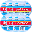 Sellotape Double Sided Tape Medium Narrow No Mess 18mmx33m 6 Rolls 960604 (6 Rolls 18mm) - SuperOffice