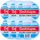 Sellotape Double Sided Tape Medium Narrow No Mess 18mmx33m 6 Rolls 960604 (6 Rolls 18mm) - SuperOffice