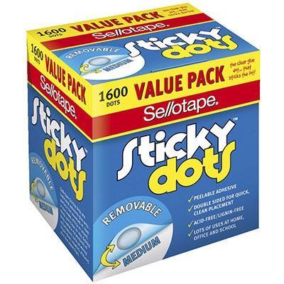Sellotape Sticky Dots Removable Medium Pack 1600 990003 - SuperOffice