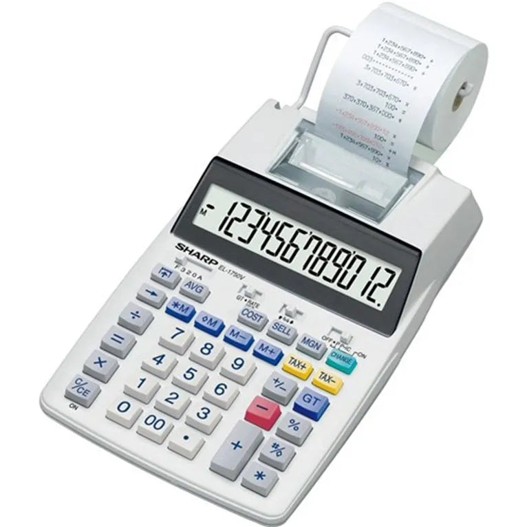 Sharp 12 Digit Desktop Printing Calculator Printer EL-1750V EL1750V - SuperOffice