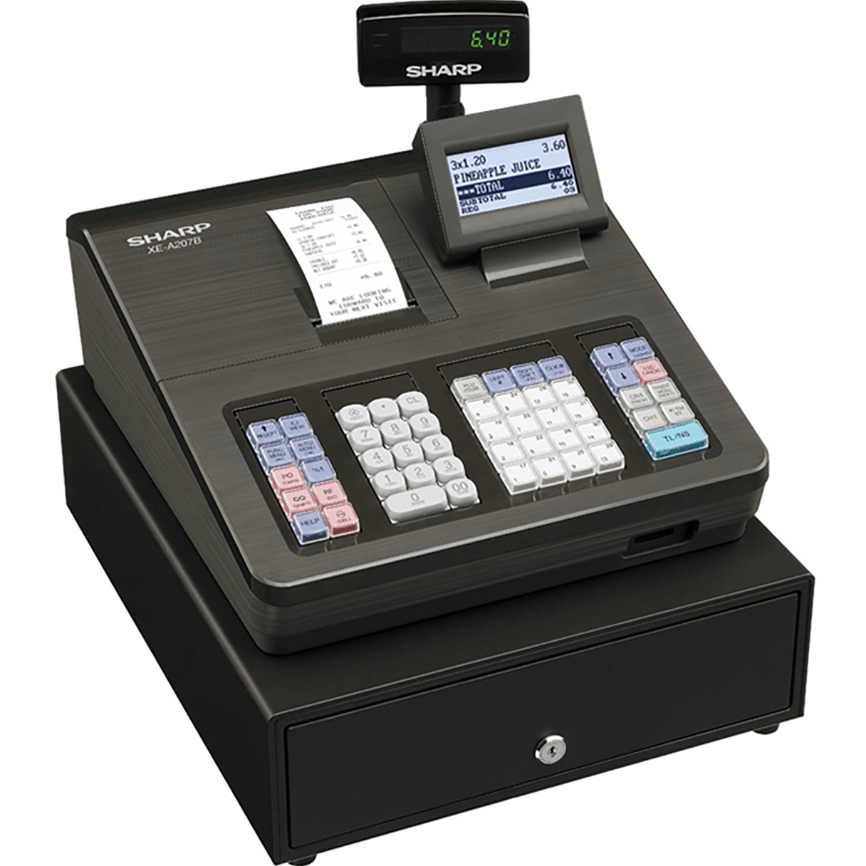 SHARP XE-A207B レジスター SharpEA207B Cash Register Raised Keyboard Black | SuperOffice