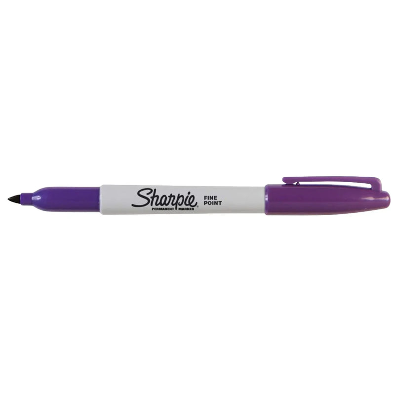 Sharpie Fine Point Permanent Marker 1.00mm Purple Box of 12 30038 (Box of 12) - SuperOffice