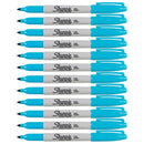 Sharpie Fine Point Permanent Marker 1.00mm Turquoise Box of 12 30133 (Box of 12) - SuperOffice