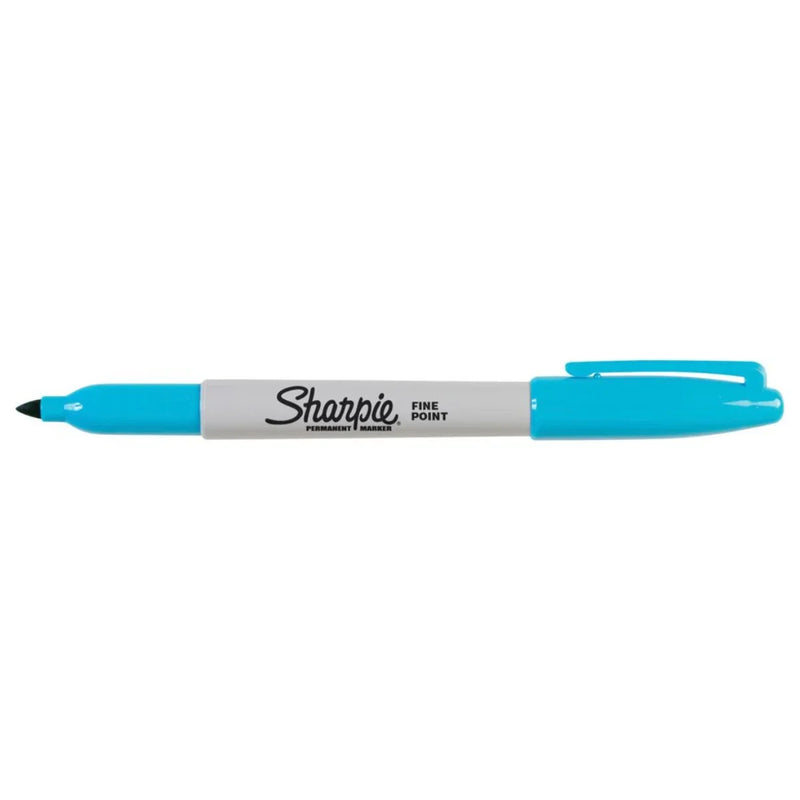 Sharpie Fine Point Permanent Marker 1.00mm Turquoise Box of 12 30133 (Box of 12) - SuperOffice