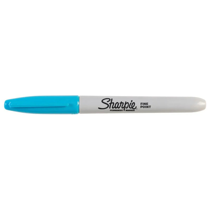 Sharpie Fine Point Permanent Marker 1.00mm Turquoise Box of 12 30133 (Box of 12) - SuperOffice