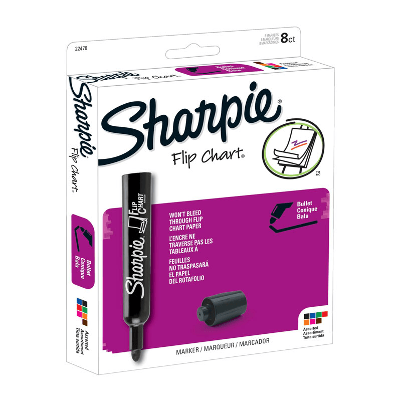 Sharpie Flip Chart Markers Assorted Colours Pack 8 22478 - SuperOffice