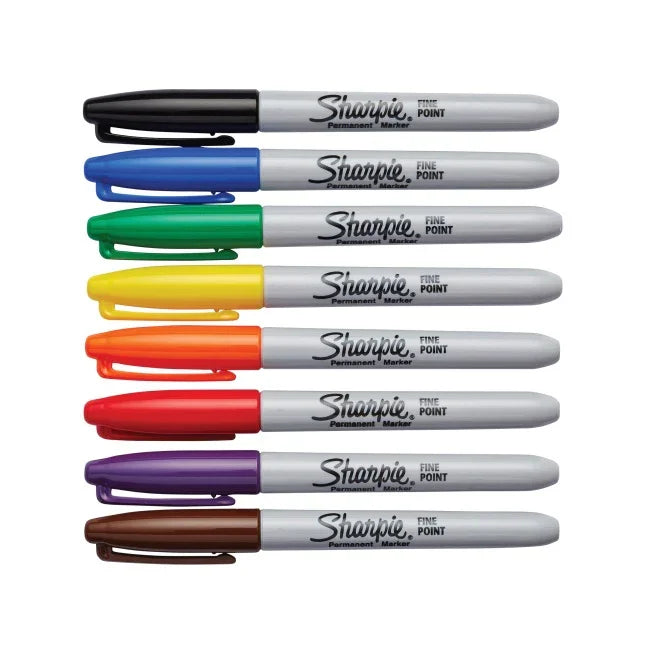 Sharpie Permanent Marker Bullet Point Fine 1mm Assorted Colours Pack 8