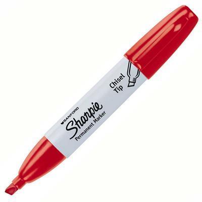 Sharpie Permanent Marker Chisel Point Fine 1.0Mm And Broad 5.0Mm Red Pack 12 38202 - SuperOffice