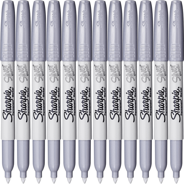 Sharpie Permanent Marker Fine Metallic Silver Box 12 39013 (Box 12) - SuperOffice
