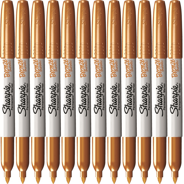 Sharpie Permanent Marker Fine Point 1.0mm Metallic Bronze Pack 12 1823890 (Box 12) - SuperOffice