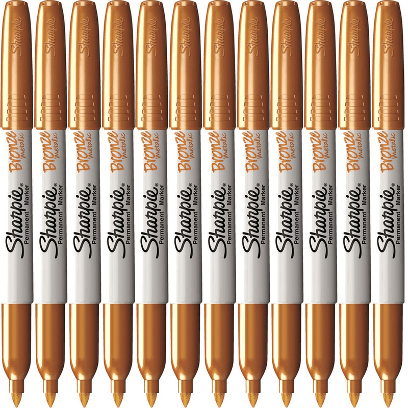 Sharpie Permanent Marker Fine Point 1.0mm Metallic Bronze Pack 12 1823890 (Box 12) - SuperOffice