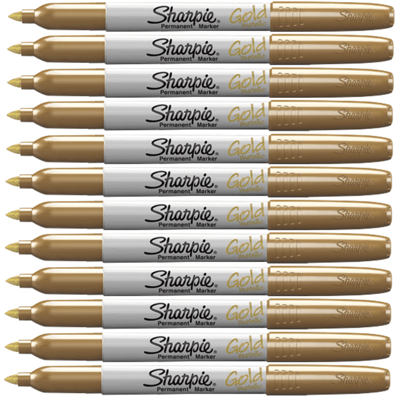 Sharpie Permanent Marker Fine Point 1.0mm Metallic Gold Box 12 1823889 (Box 12) - SuperOffice