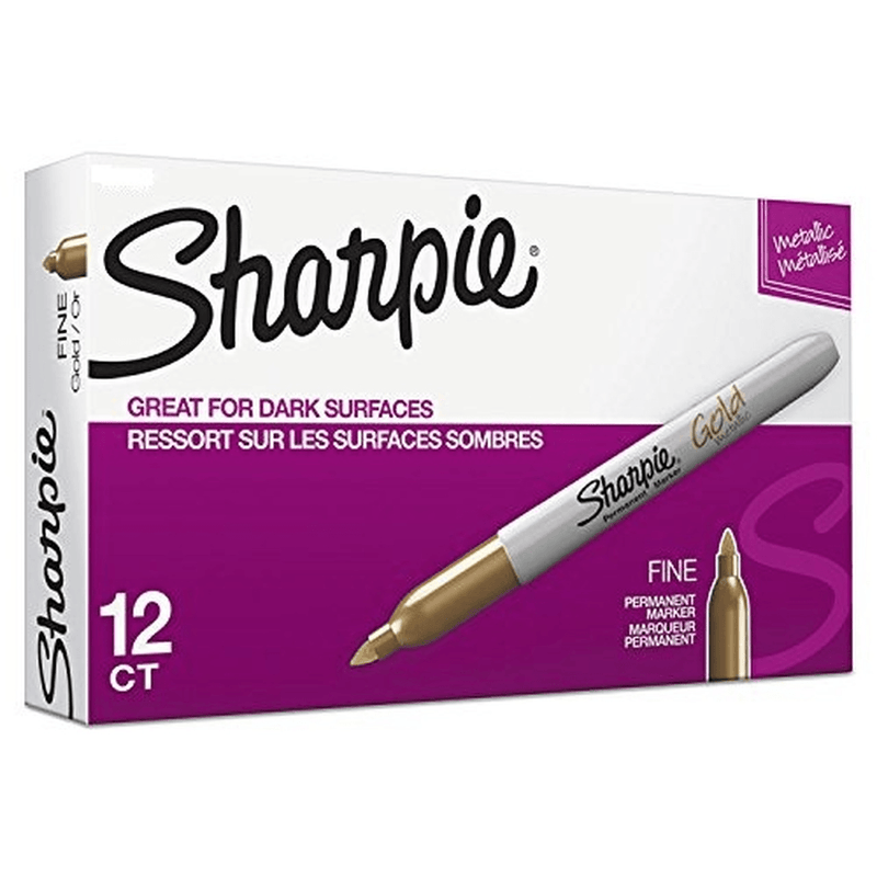 Sharpie Permanent Marker Fine Point 1.0mm Metallic Gold Box 12 1823889 (Box 12) - SuperOffice