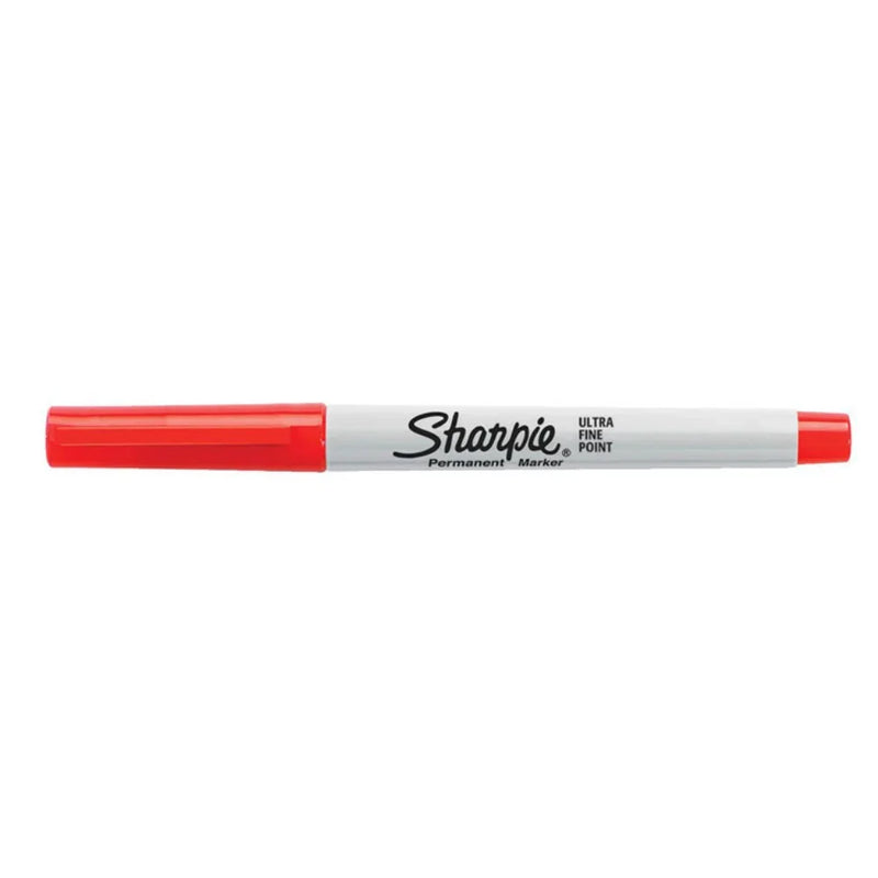 Sharpie Permanent Marker Ultra Fine 0.3mm Red Pack 12 37002 (Box 12) - SuperOffice