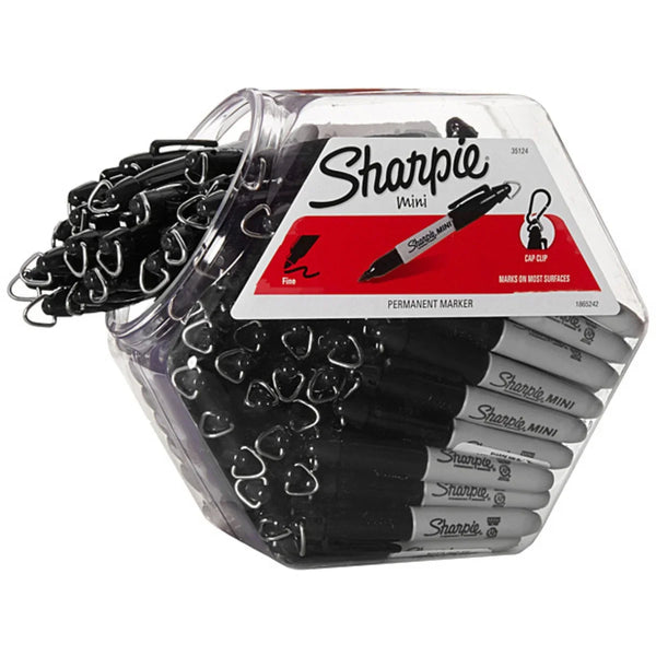 Sharpie Permanent Markers Mini Fine 1.00mm Black Canister 72 35124 (Canister 72) - SuperOffice