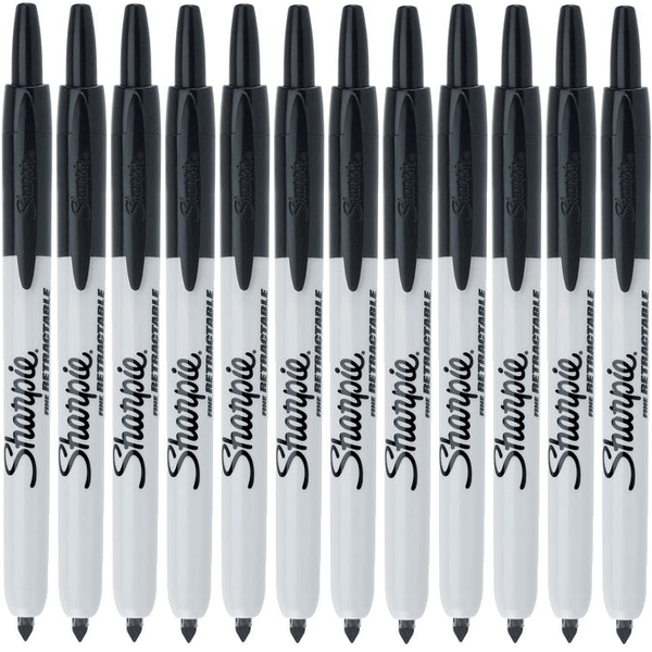 Sharpie Retractable Permanent Marker Bullet 1.0mm Black Box 12 36701 (Box 12) - SuperOffice