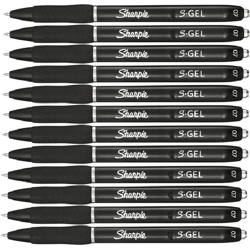 Sharpie S-Gel Retractable 0.7mm Pen Black Box 12 2096160 (Box 12) - SuperOffice