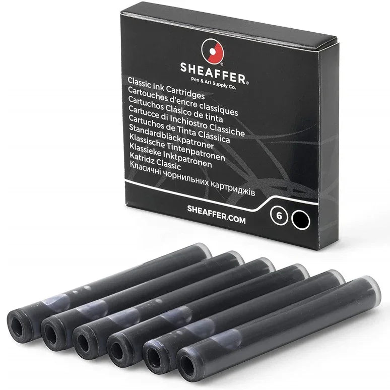 Sheaffer 96233 Refills for Fountain Pen Black Ink Cartridge 6 Pack 96233 (BLACK) - SuperOffice