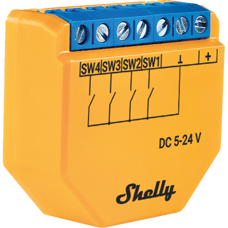 Shelly Plus i4 DC Google Alexa Compatible Wi-Fi Operated 4-digital Inputs Controller SHELLY-I4DC - SuperOffice