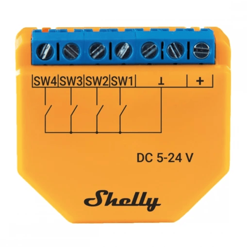 Shelly Plus i4 DC Google Alexa Compatible Wi-Fi Operated 4-digital Inputs Controller SHELLY-I4DC - SuperOffice