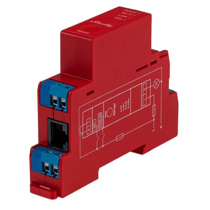 Shelly Pro 1PM Wi-Fi LAN Bluetooth Relay Switch Power Metering Smart Home Automation SHELLYPRO1PM - SuperOffice