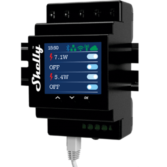 Shelly Pro 4PM Relay Switch 4 Channels Circuit Rail Wi-Fi LAN Bluetooth SHELLY4PMPRO - SuperOffice
