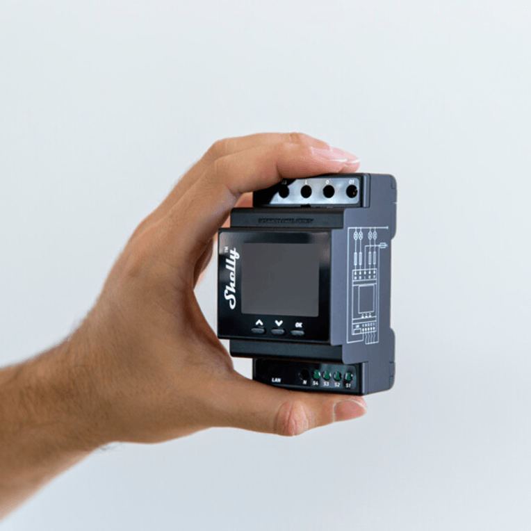 Shelly Pro 4PM Relay Switch 4 Channels Circuit Rail Wi-Fi LAN Bluetooth SHELLY4PMPRO - SuperOffice