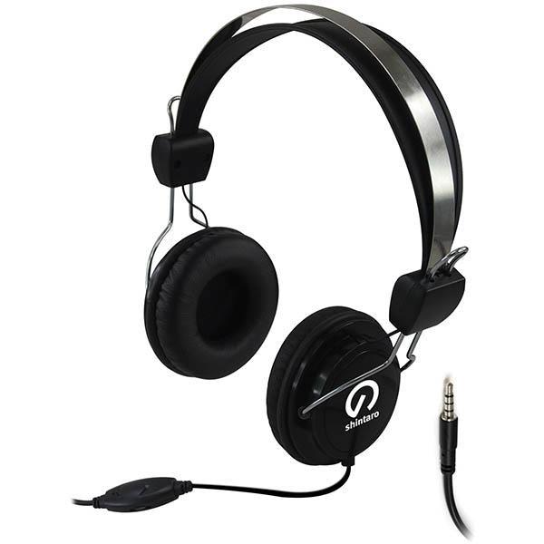 Shintaro Sh105Mc Stereo Headset With Inline Microphone Black 14SH-105MC - SuperOffice
