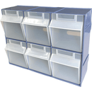Shuter 6 Compartment Organiser Storage Cabinet Tilt Free Block Bin Stackable TF-306 - SuperOffice
