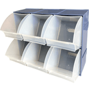 Shuter 6 Compartment Organiser Storage Cabinet Tilt Free Block Bin Stackable TF-306 - SuperOffice
