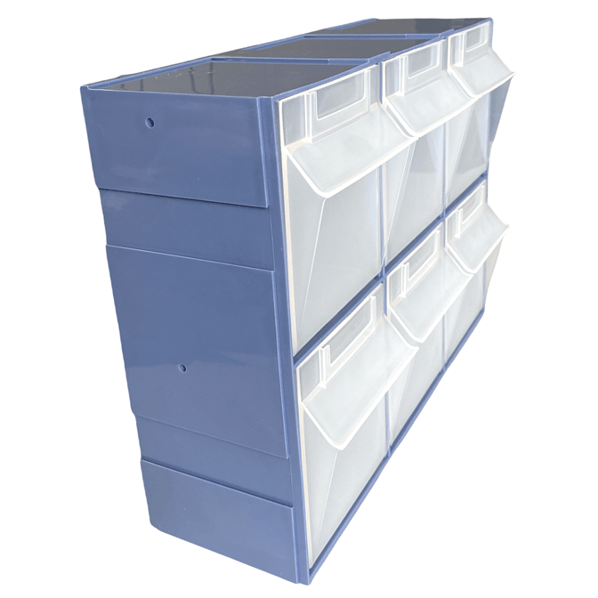 Shuter 6 Compartment Organiser Storage Cabinet Tilt Free Block Bin Stackable TF-306 - SuperOffice
