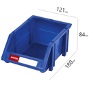 Shuter Tools Parts Storage Bin Stacking Blue 3 Pack HB-1218 (3 Pack) - SuperOffice