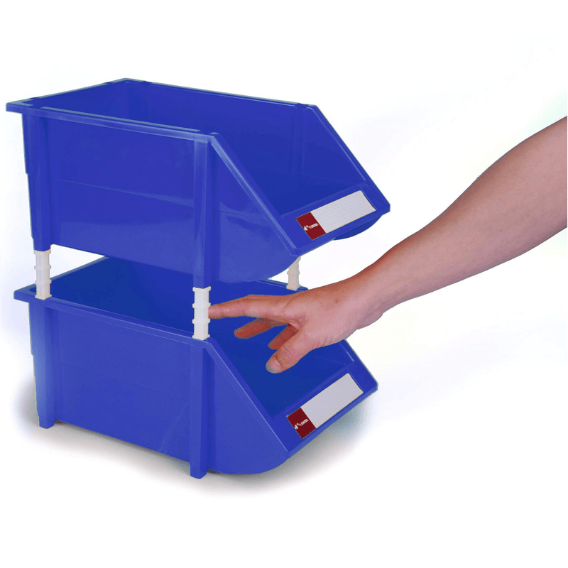 Shuter Tools Parts Storage Bin Stacking Blue 3 Pack HB-1218 (3 Pack) - SuperOffice