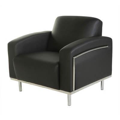 Sienna Lounge One Seater Chrome Frame Pu Cover Black YS901-BLACK - SuperOffice