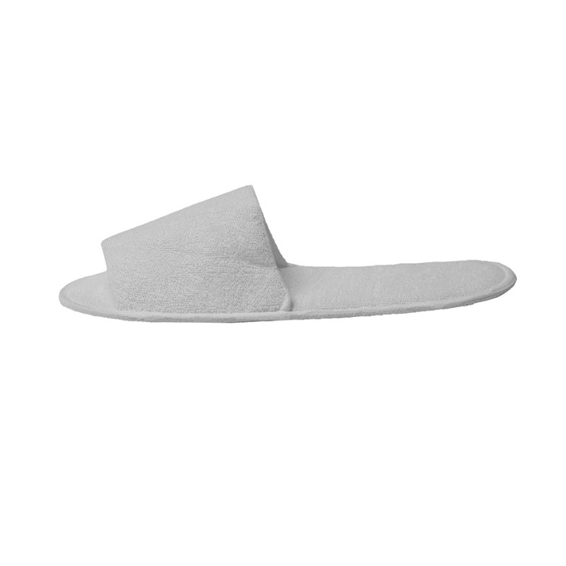 Slimline Terry Cotton Slip On Slippers White Hotel/Bath/Guest Pack 100 Pairs Bulk 576090 (100 Pairs) - SuperOffice