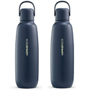 SodaStream Bottle Fizz & GO Portable Travel Cool All Metal Storm Blue 900ml 2 Pack 4062401980-06/24 (2 Pack) - SuperOffice