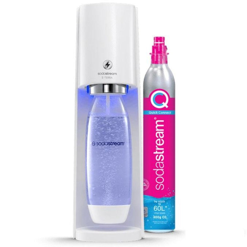 Sodastream E-Terra Starter Pack Soft Fizzy Drink Sparkling Electric Maker Soda Stream White 1012911610 - SuperOffice