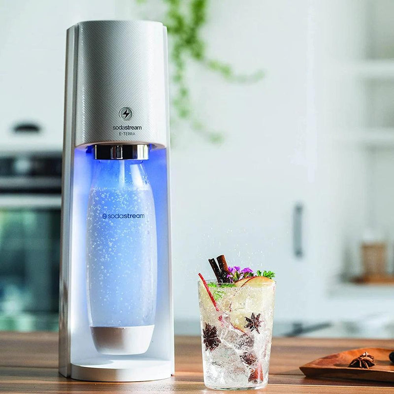 Sodastream E-Terra Starter Pack Soft Fizzy Drink Sparkling Electric Maker Soda Stream White 1012911610 - SuperOffice