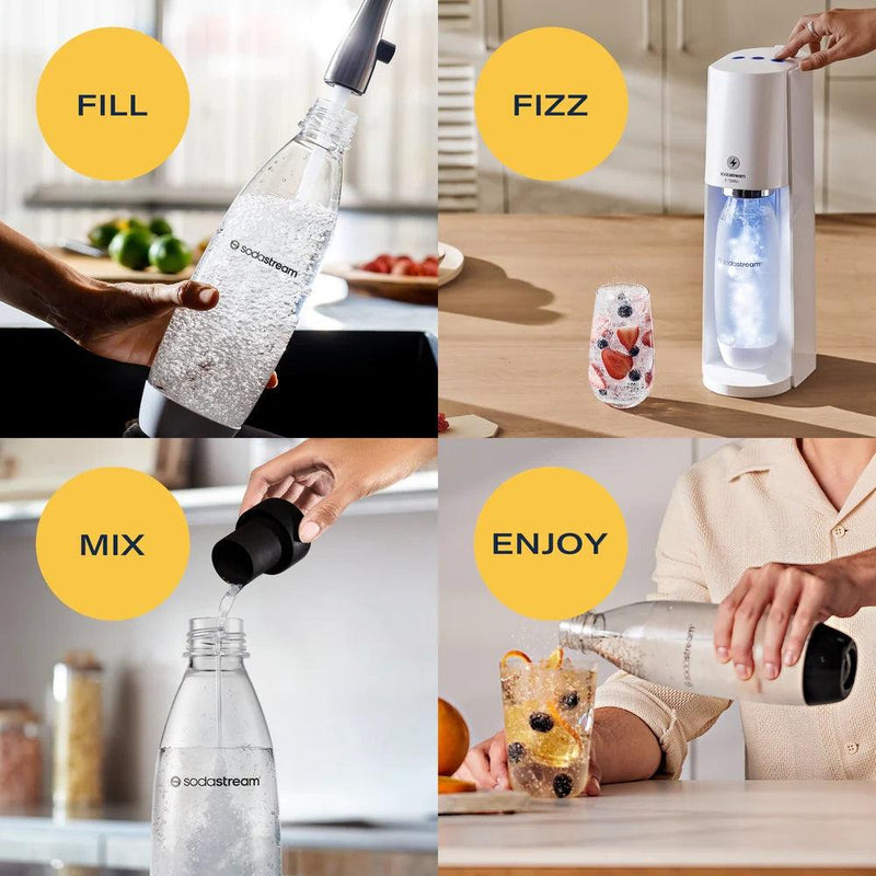 Sodastream E-Terra Starter Pack Soft Fizzy Drink Sparkling Electric Maker Soda Stream White 1012911610 - SuperOffice